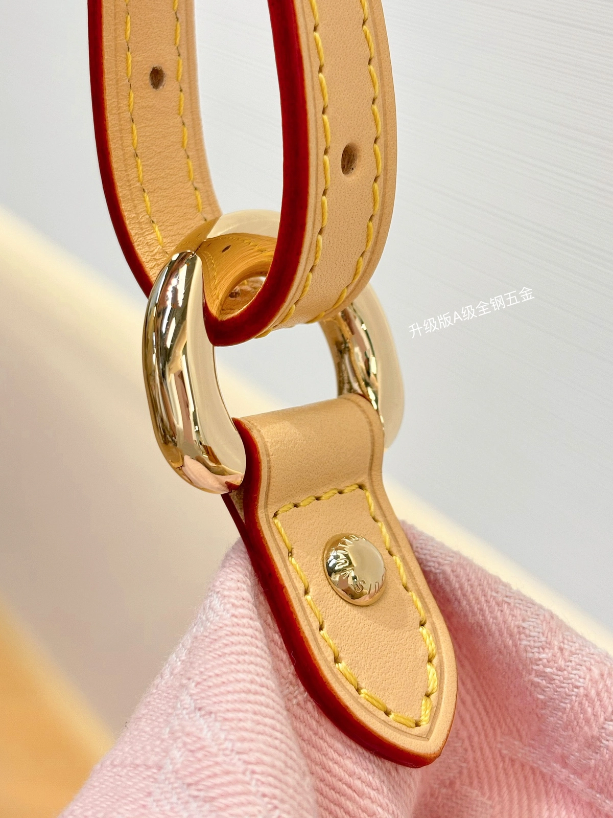 精品高仿 LV Venice 丹寧佈 櫻花粉 雙肩後背包 M13031 實拍照片全鋼五金扣子