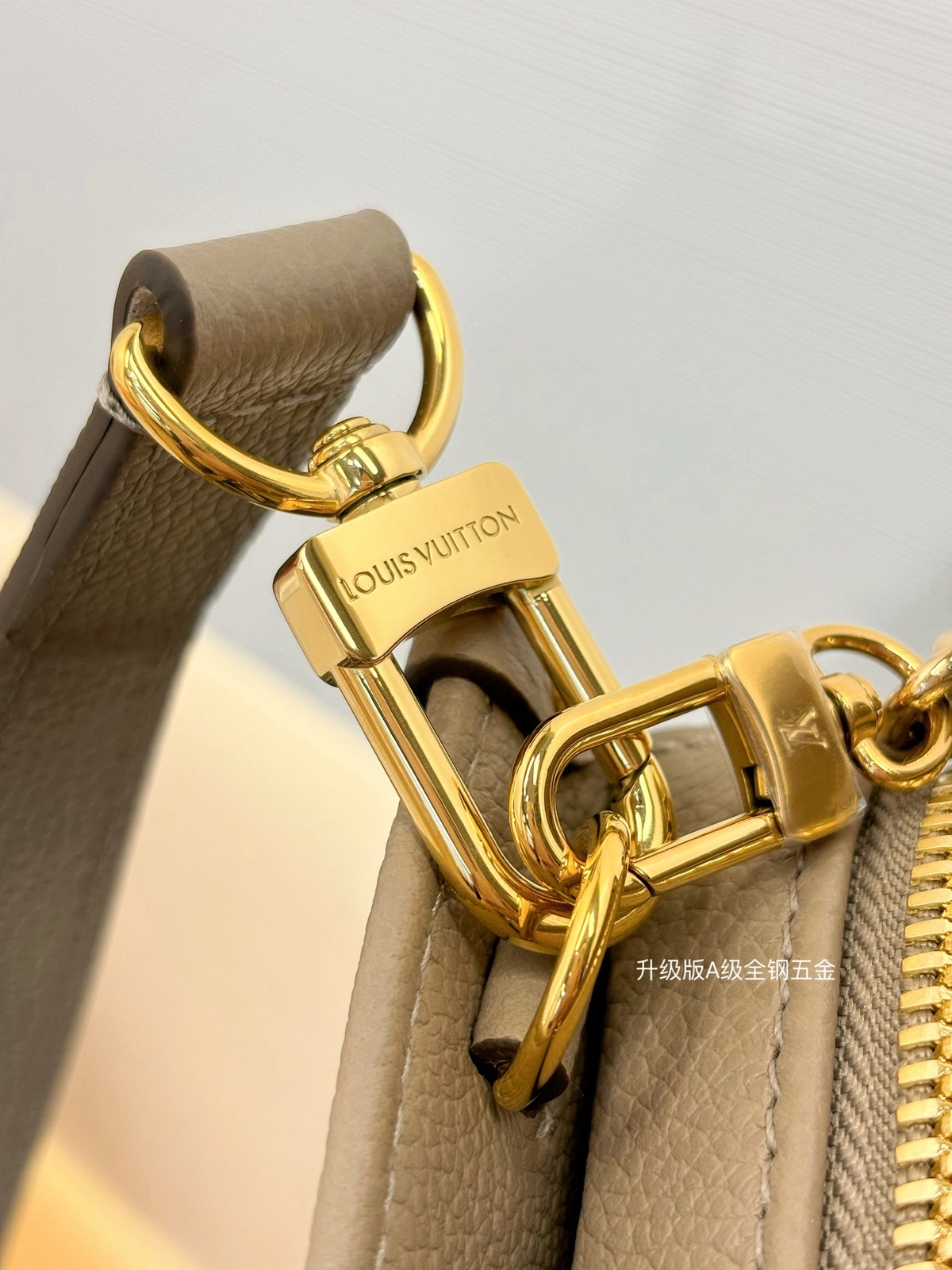 頂級a貨 LV OnTheGo 斑鳩灰色 單肩手提 托特包 M23641 實拍細節全鋼五金扣子