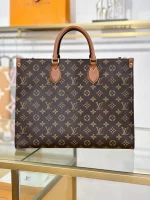 頂級a貨 LV OnTheGo 老花 單肩手提 托特包 M14235 實拍照片背面