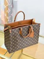 頂級a貨 LV OnTheGo 老花 單肩手提 托特包 M14235 實拍照片側面