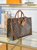 頂級a貨 LV OnTheGo 老花 單肩手提 托特包 M14235 實拍照片側面