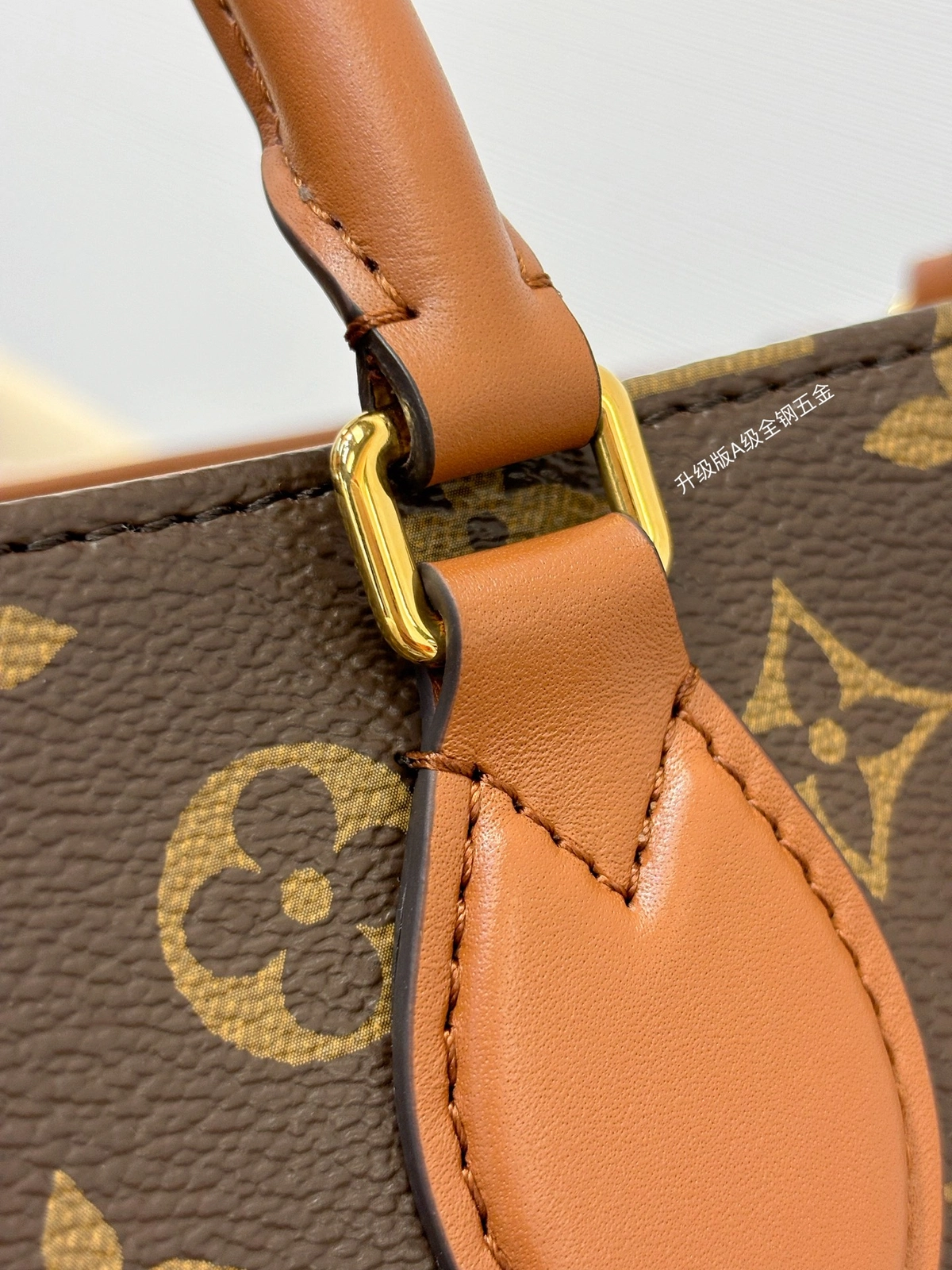 頂級a貨 LV OnTheGo 老花 單肩手提 托特包 M14235 實拍細節全鋼五金扣子
