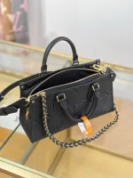 頂級a貨 LV OnTheGo 黑色壓花 單肩手提 托特包 M23640 實拍照片容量