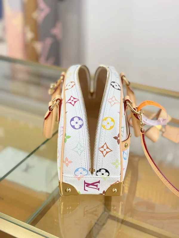 頂級a貨 LV 村上隆 Handbag East West 白三彩 單肩手提 托特包 M13084 實拍照片容量