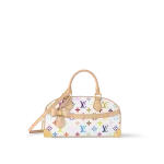 頂級a貨 LV 村上隆 Handbag East West 白三彩 單肩手提 托特包 M13084-主圖