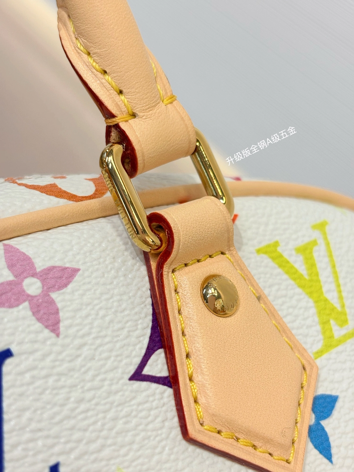 頂級a貨 LV 村上隆 Handbag East West 白三彩 單肩手提 托特包 M13084 實拍細節全鋼五金扣子