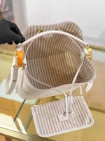 頂級原單 LV Neonoe 奶杏色 提花 單肩斜挎 水桶包 M14401 實拍照片容量