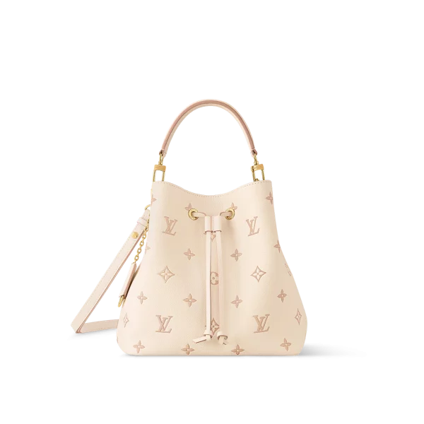 頂級原單 LV Neonoe 奶杏色 提花 單肩斜挎 水桶包 M14401 主圖