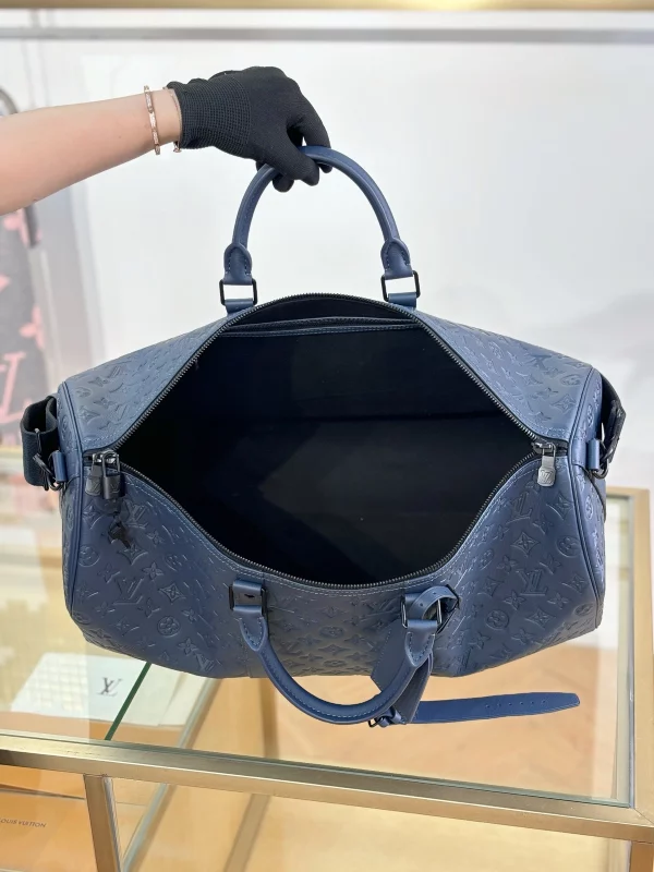 頂級複刻 LV Keepall Bandoulière 50 深藍色 斜背手提 旅行包 M14840 實拍照片容量