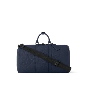 頂級複刻 LV Keepall Bandoulière 50 深藍色 斜背手提 旅行包 M14840 主圖
