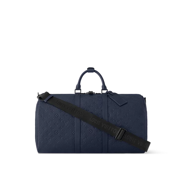 頂級複刻 LV Keepall Bandoulière 50 深藍色 斜背手提 旅行包 M14840 主圖