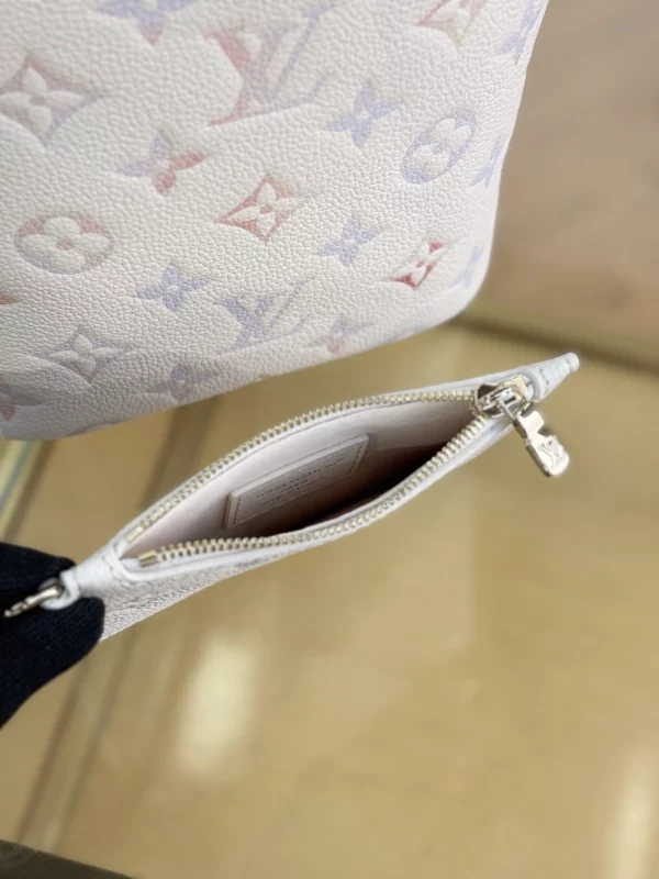 高仿包包 LV All In BB 漸變奶油色 單肩斜挎 水桶包 M25673 實拍照片小錢包