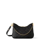 高仿包包 LV Boulogne PM 黑色壓花 鏈條皮帶雙肩帶 牛角包 M12930 實拍照片正面4-1