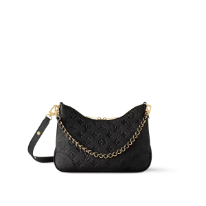 高仿包包 LV Boulogne PM 黑色壓花 鏈條皮帶雙肩帶 牛角包 M12930 實拍照片正面4-1