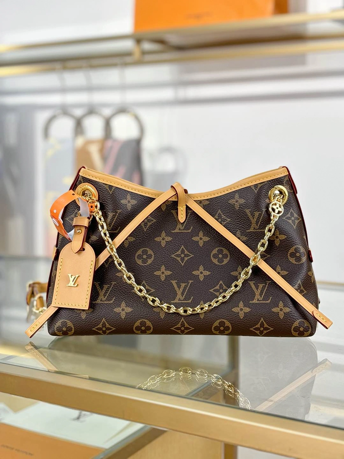 高仿包包 LV CarryAll BB 老花色 單肩斜挎包 M13014 實拍照片正面