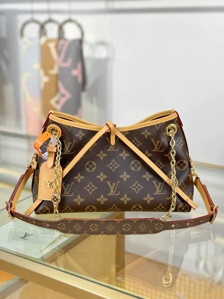Click to view full screen 高仿包包 LV CarryAll BB 老花色 單肩斜挎包 M13014 實拍照片正面