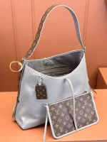 高仿包包 LV CarryAll Cargo Vibe MM 灰色 M12583 實拍照片 側面