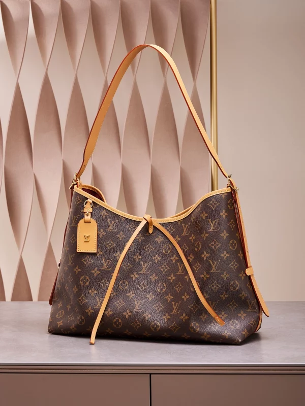 高仿包包 LV CarryAll MM 老花色 單肩斜挎包 M46197 實拍照片 正面