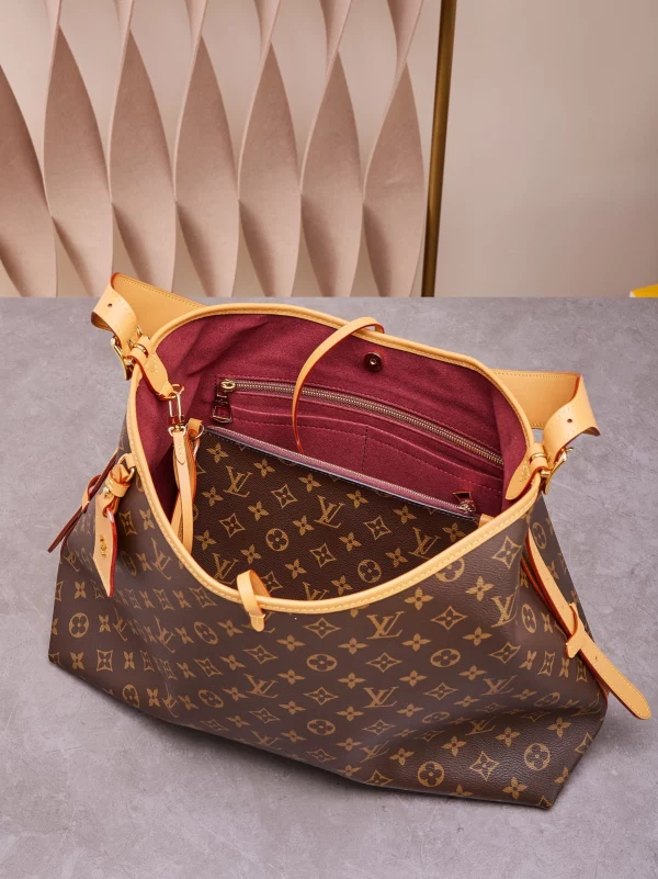 高仿包包 LV CarryAll MM 老花色 單肩斜挎包 M46197 實拍照片 容量