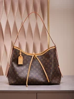 高仿包包 LV CarryAll MM 老花色 單肩斜挎包 M46197 實拍照片 正面