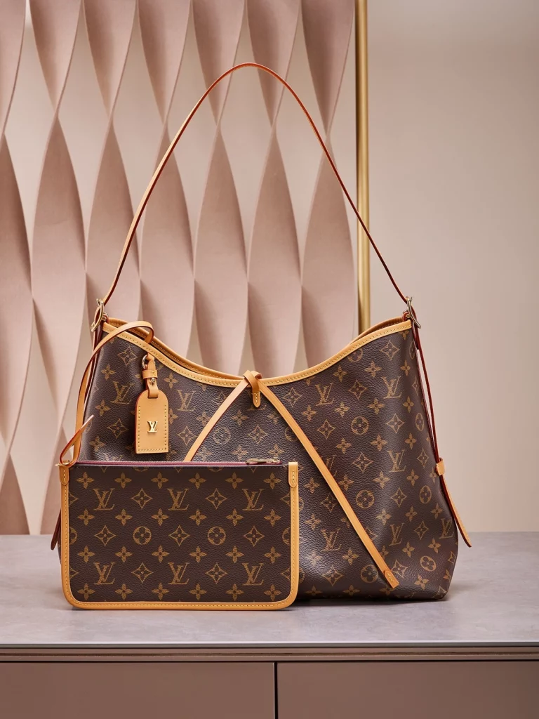 Click to view full screen 高仿包包 LV CarryAll MM 老花色 單肩斜挎包 M46197 實拍照片 正面
