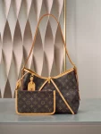 高仿包包 LV CarryAll PM 老花色 單肩斜挎包 M46203 實拍照片 正面