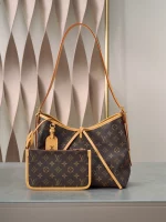 高仿包包 LV CarryAll PM 老花色 單肩斜挎包 M46203 實拍照片 正面