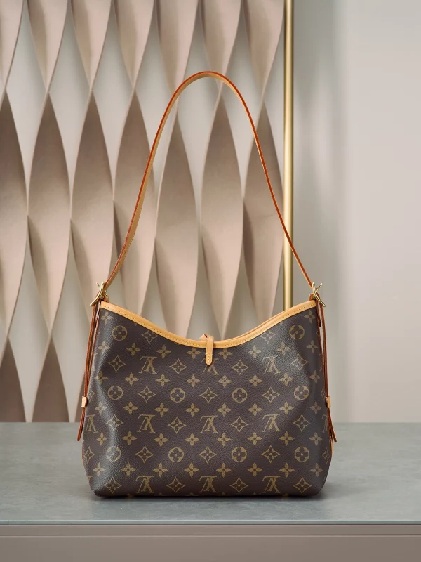 高仿包包 LV CarryAll PM 老花色 單肩斜挎包 M46203 實拍照片 背面