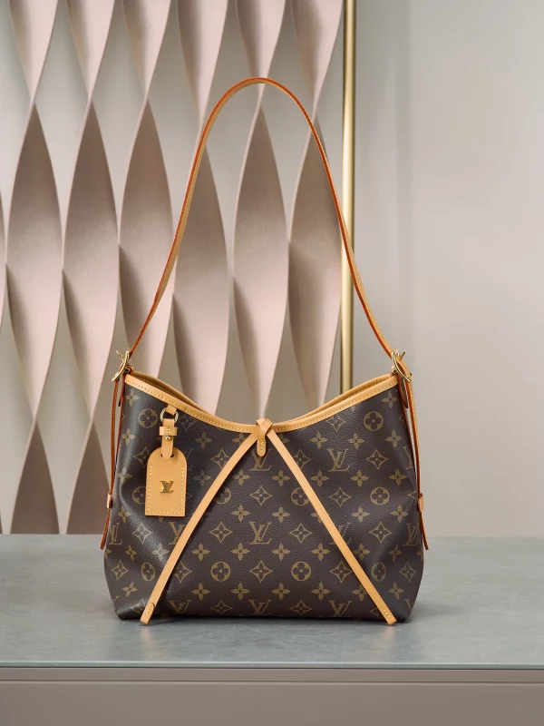 高仿包包 LV CarryAll PM 老花色 單肩斜挎包 M46203 實拍照片 正面