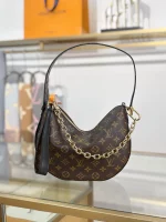 高仿包包 LV Cookie BB 老花 單肩手提 半月包 M15056 實拍照片正面