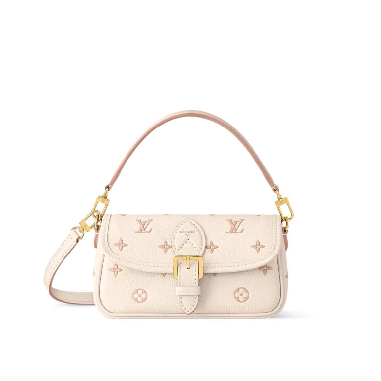 Click to view full screen 高仿包包 LV Nano Diane法棍包 奶杏色提花 M13642主圖-1