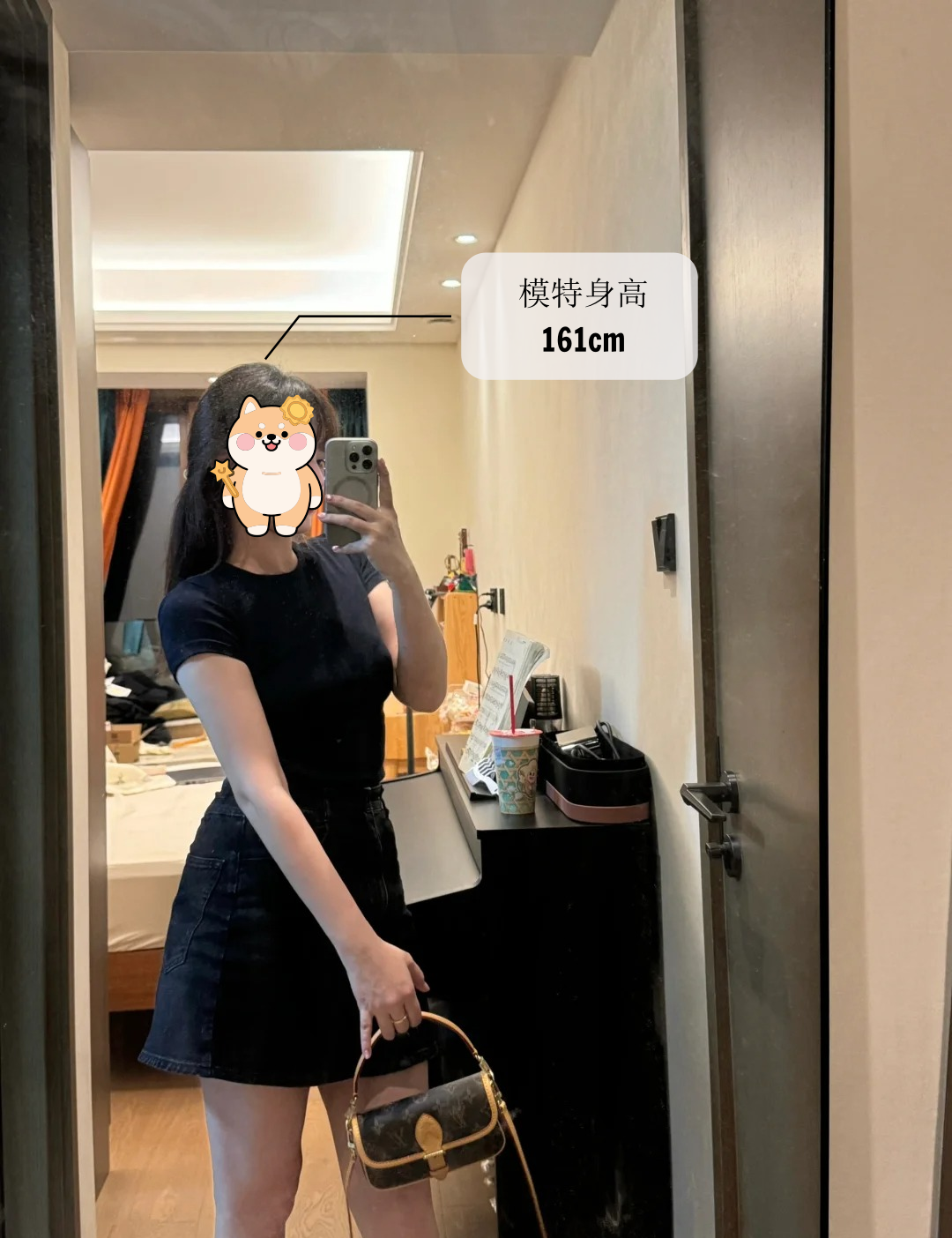高仿包包 LV Nano Diane法棍包 老花 M83298 上身效果 模特身高161cm