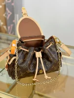 高仿包包 LV Odyssée 老花 雙肩帶 單肩斜背包 M13081 實拍照片側面