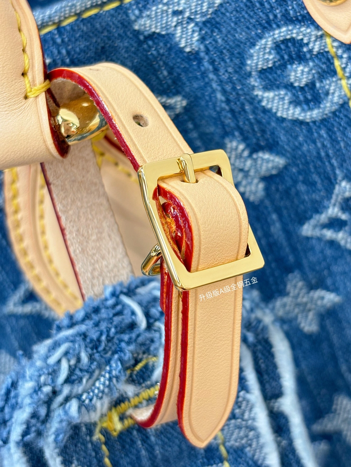 高仿包包 LV On TheGo PM 牛仔布 M14633 實拍照片細節 扣子