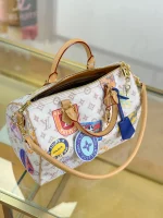 高仿精品 LV Speedy30 手提斜背 旅行包 M14587 實拍照片側面