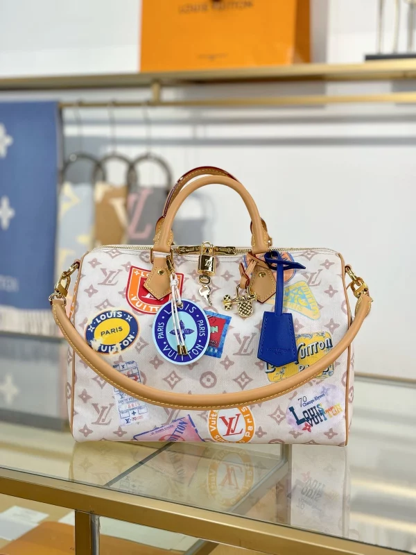 高仿精品 LV Speedy30 手提斜背 旅行包 M14587 實拍照片正面