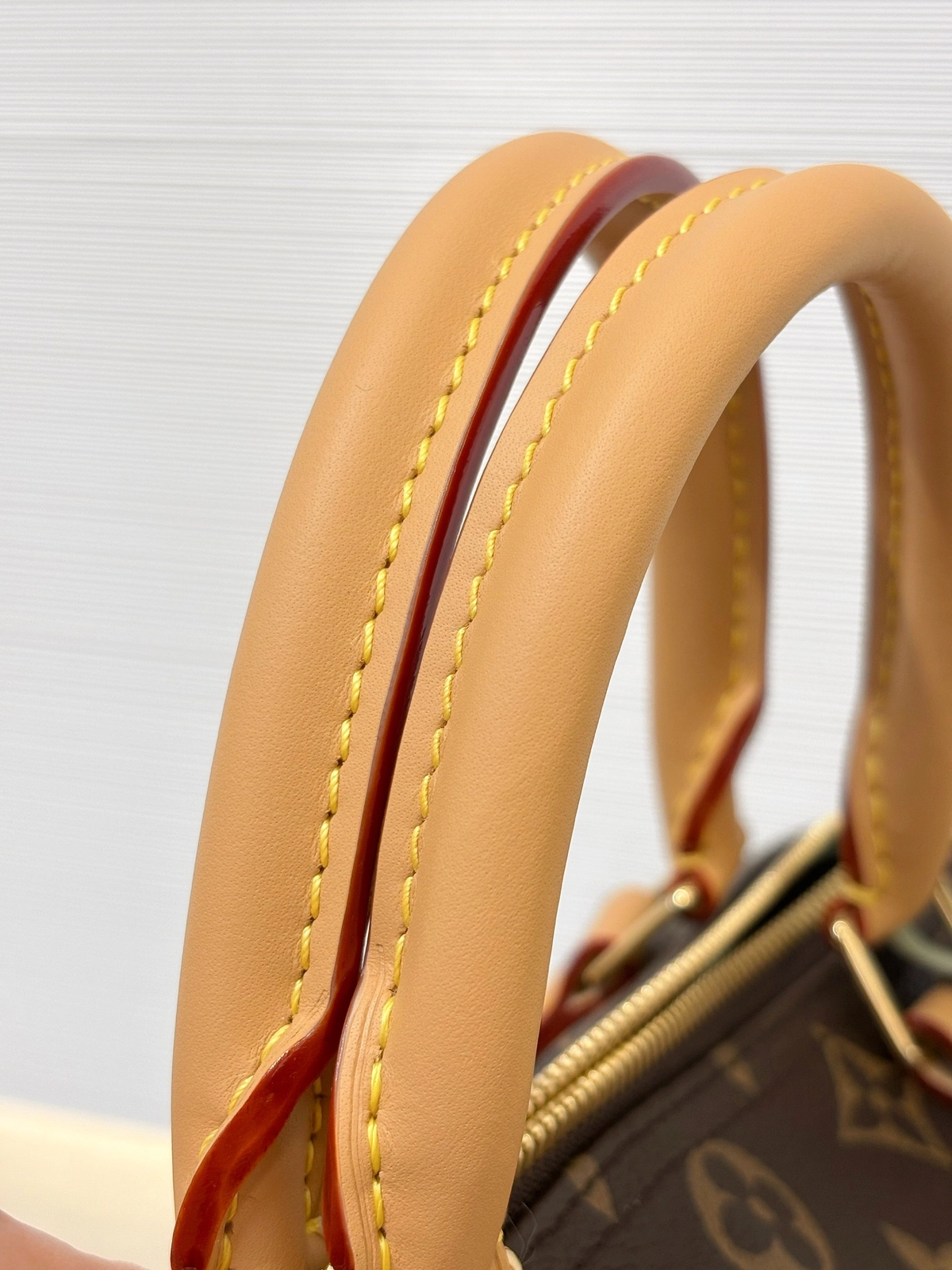 高仿精品 LV Speedy30 老花 單肩手提 旅行包 M15107 實拍細節手提針綫