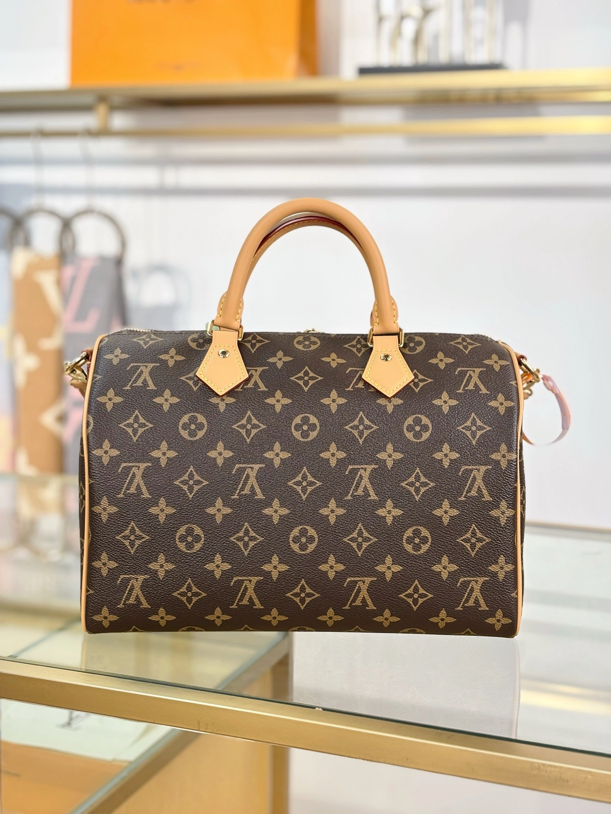 高仿精品 LV Speedy30 老花 單肩手提 旅行包 M15107 實拍照片背面