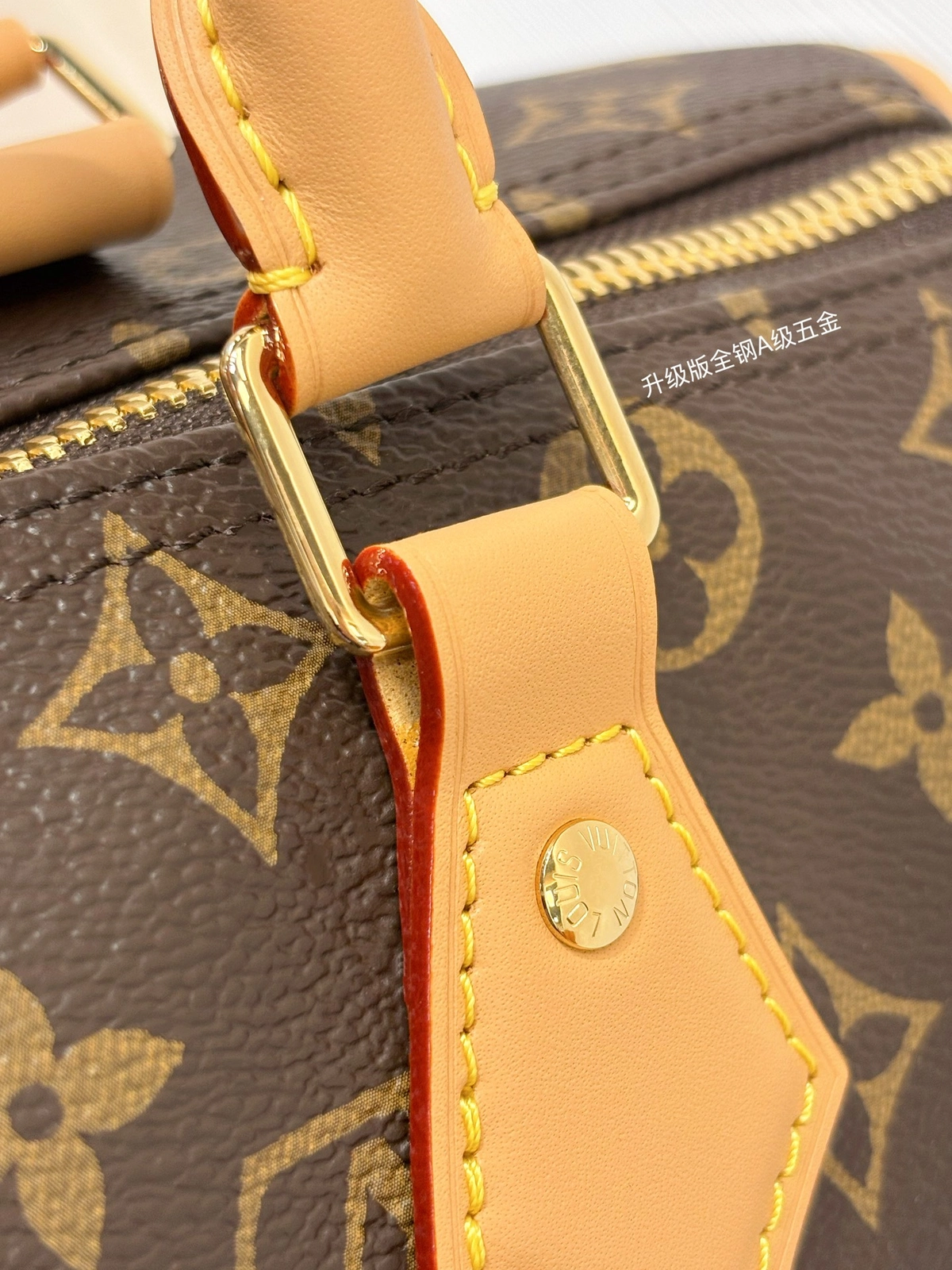 高仿精品 LV Speedy30 老花 單肩手提 旅行包 M15107 實拍細節全鋼五金扣子