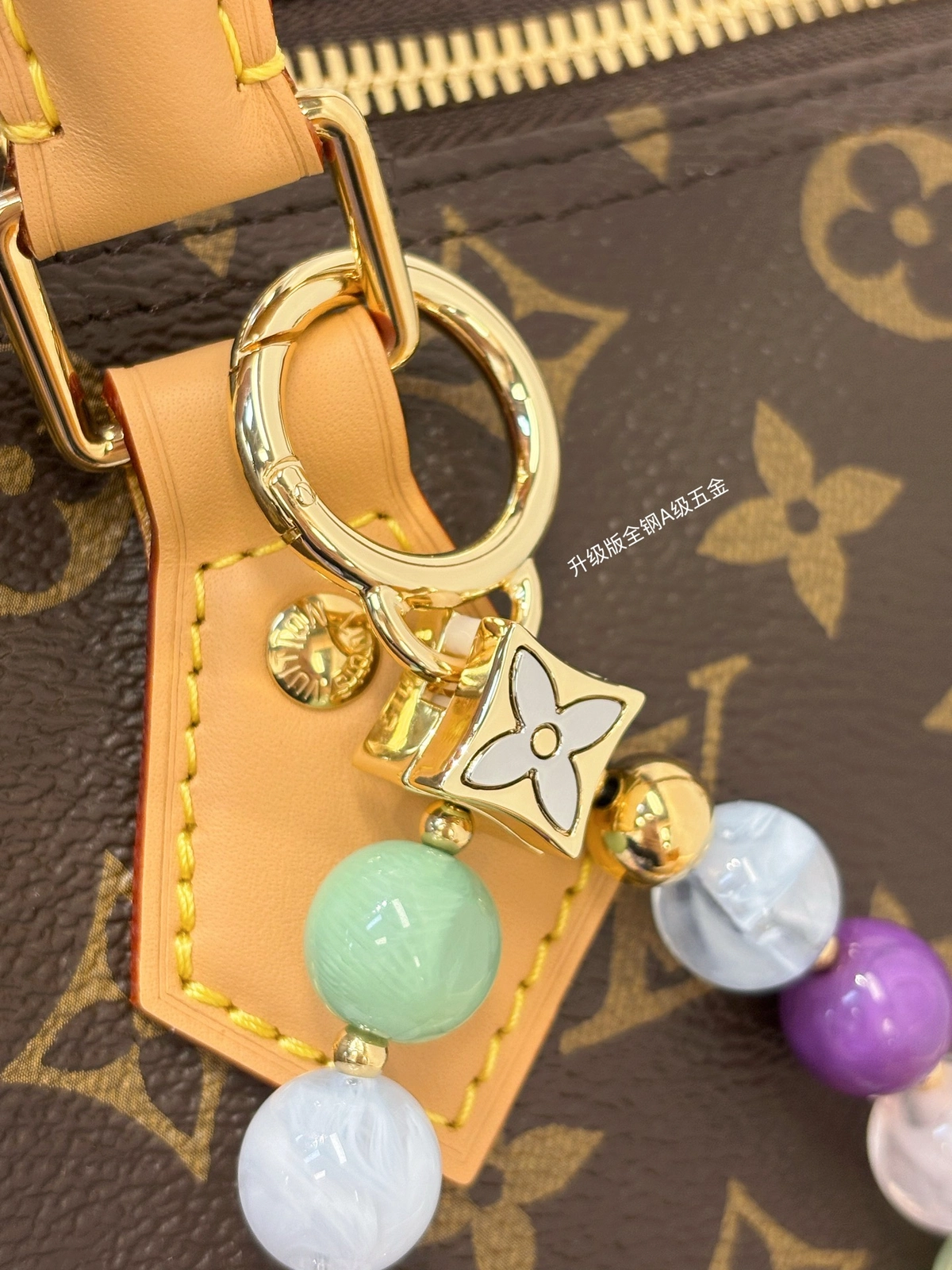 高仿精品 LV Speedy30 老花 單肩手提 旅行包 M15107 實拍細節全鋼五金吊飾