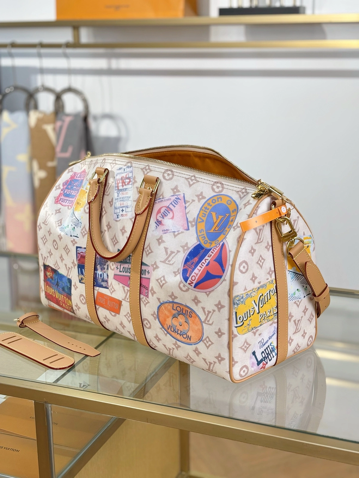 高仿精品 LV Speedy45 手提單肩 旅行包 M14736 實拍照片側面