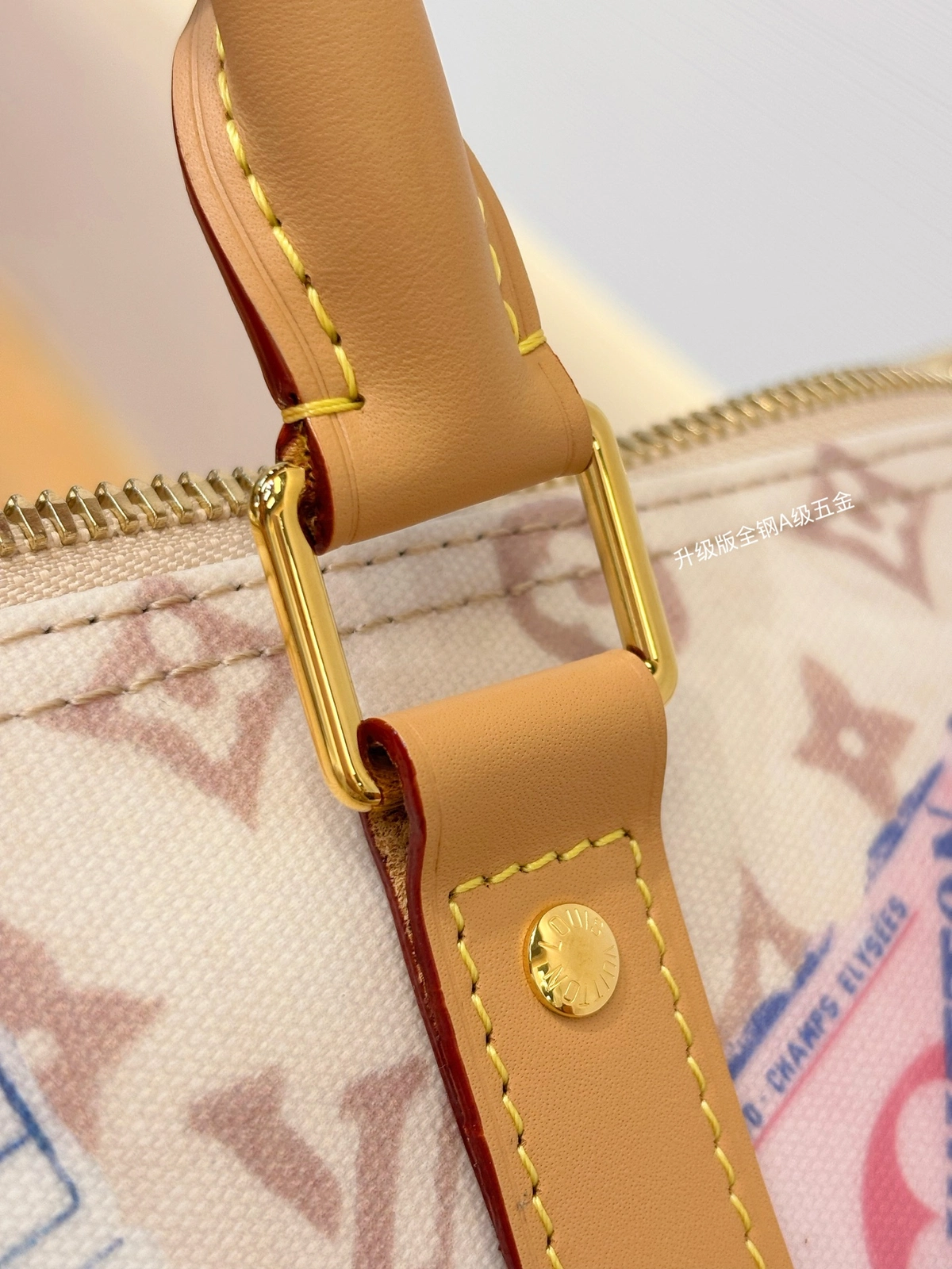 高仿精品 LV Speedy45 手提單肩 旅行包 M14736 實拍細節全鋼五金扣子