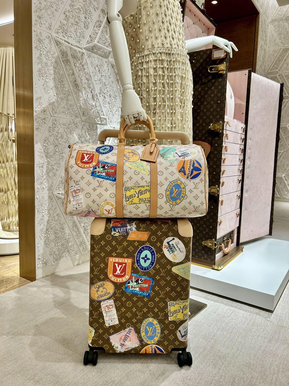 高仿精品 LV Speedy45 手提單肩 旅行包 M14736 上身效果-3