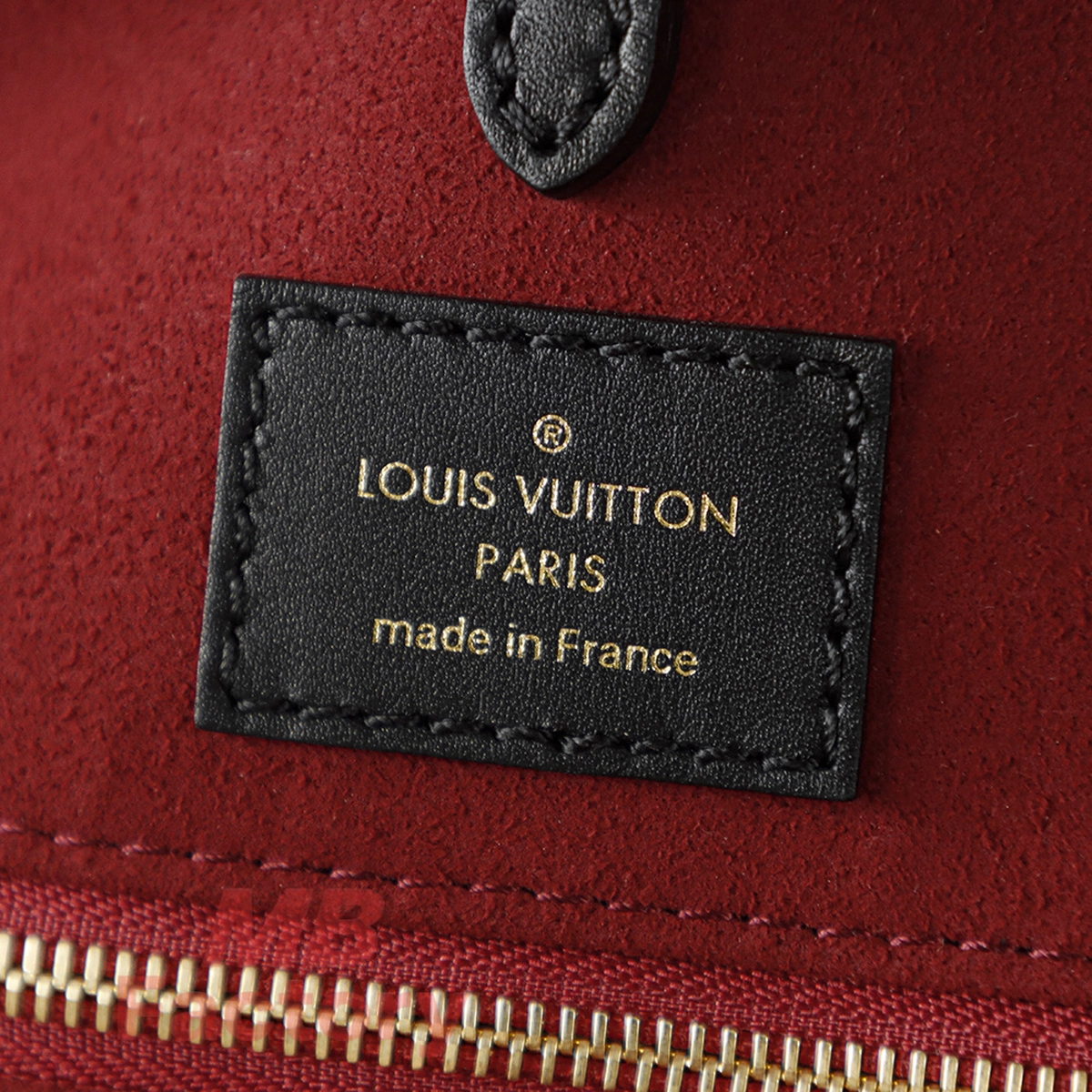 LV onthego中號黑白色托特包實拍細節LOGO