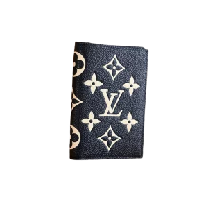 原单高仿 LV 黑色 壓花 卡片 對摺護照夾 M46290 主圖