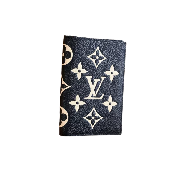 原单高仿 LV 黑色 壓花 卡片 對摺護照夾 M46290 主圖