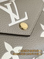 超級高仿 LV Victorine 黑色 壓花 短款 三折扣子 零錢包 M81861 實拍照片全鋼五金扣子