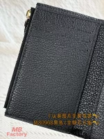 超級高仿 LV Victorine 黑色 壓花 短款 三折扣子 零錢包 M80968 實拍照片卡夾
