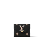 超級高仿 LV Victorine 黑色 壓花 短款 三折扣子 零錢包 M80968 主圖-1
