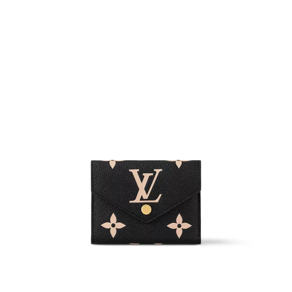 超級高仿 LV Victorine 黑色 壓花 短款 三折扣子 零錢包 M80968 主圖-1 超級高仿 LV Victorine 黑色 壓花 短款 三折扣子 零錢包 M80968 主圖-1